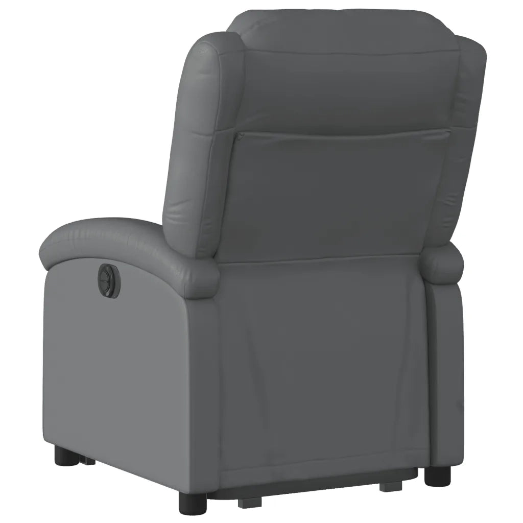 Poltrona Alzapersona Reclinabile Grigio in Similpelle