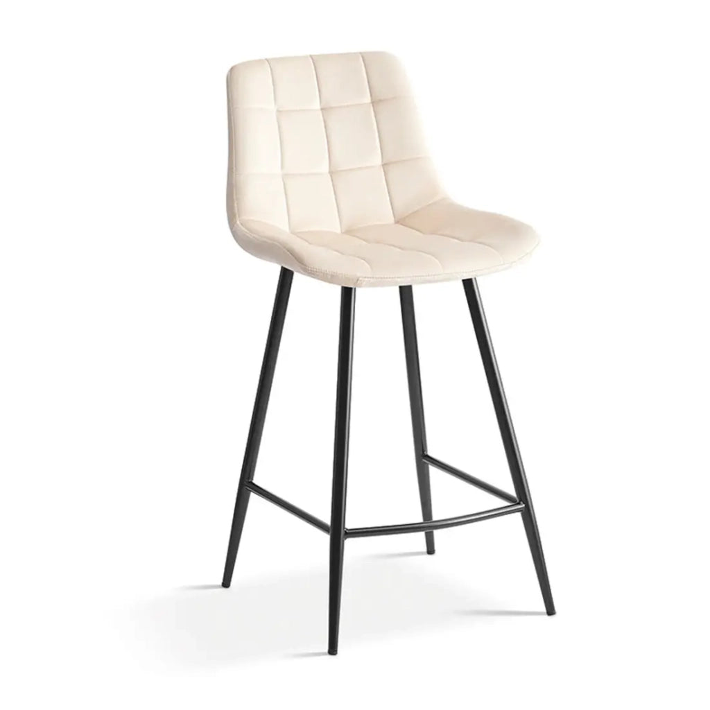 Sedia da banco JUTE – Velluto beige – Stile contemporaneo H95 cm