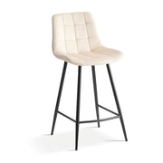 Sedia da banco JUTE – Velluto beige – Stile contemporaneo H95 cm
