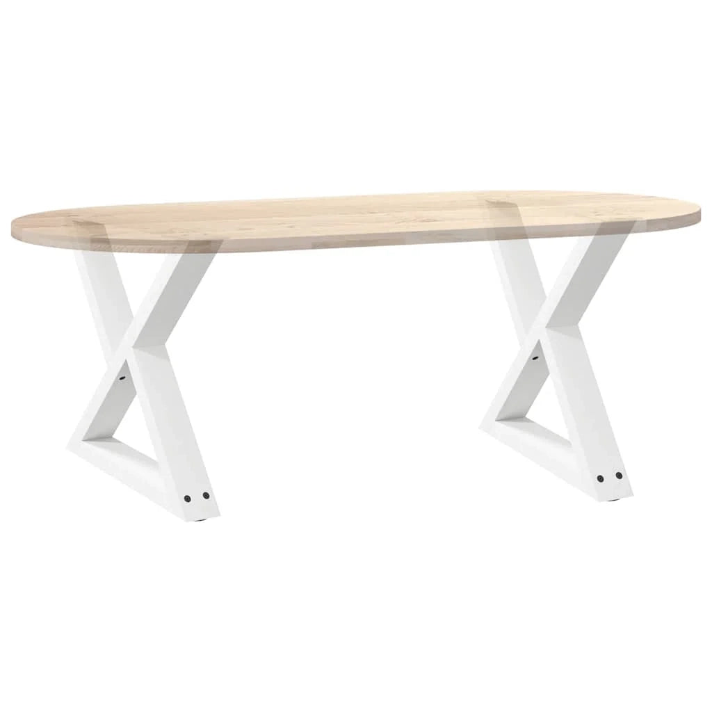 Set di 2 gambe regolabili per tavolino da caffè design moderno 60 x 42-43,3 cm acciaio bianco 02_0056995