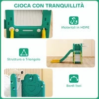 Set Scivolo per Bambini 5 in 1 con Canestro, Scaletta e Telescopio Giocattolo, Età 1-3 Anni, Giallo