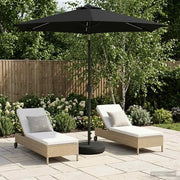 Parasol da Giardino con Luci LED 230 x 230 cm Poliestere Nero 42036254