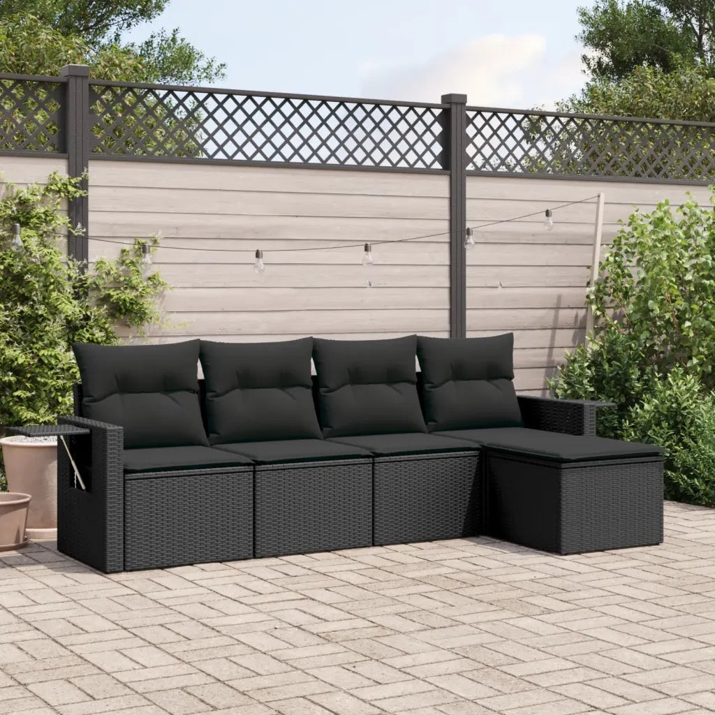 Set Divani da Giardino 5 pz con Cuscini in Polyrattan Nerocod mxl 114431