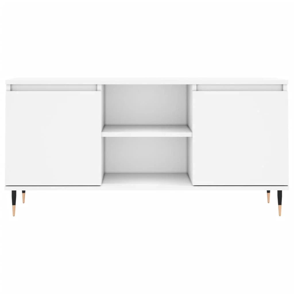 Mobile TV multimediale scaffale TV credenza mobile TV sala da pranzo soggiorno camera da letto 104 x 35 x 50 cm legno ingegnerizzato bianco 02_0025655