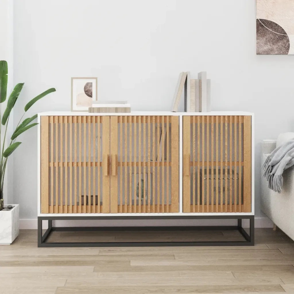 Credenza-Buffet-Armadio da cucina Bianca 105x30x65 cm in Legno Multistrato 909734