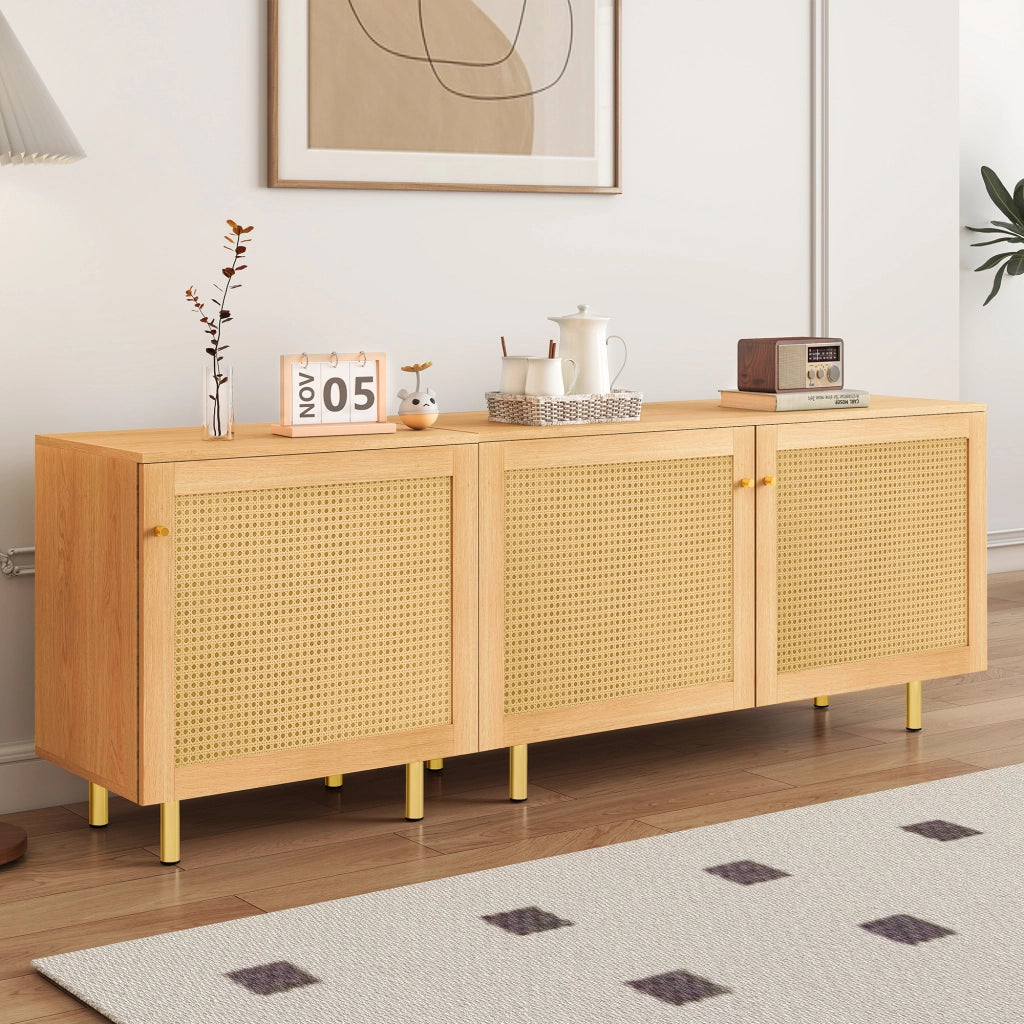 Mobile contenitore modulare con ripiani in MDF naturale