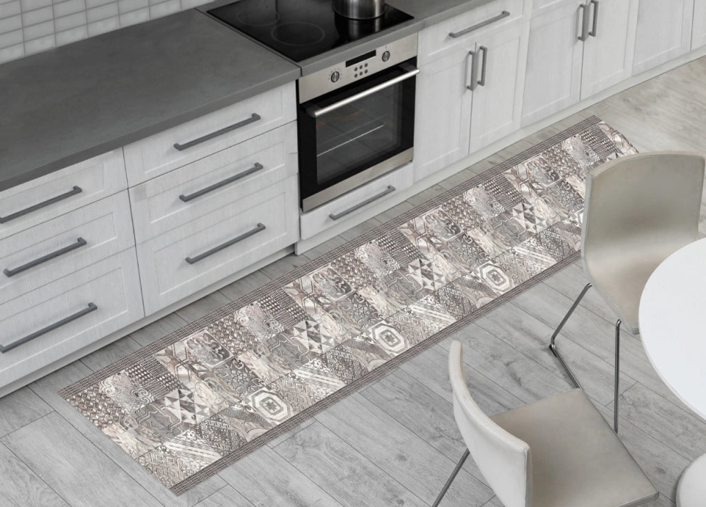 Tappeto Passatoia Cucina Antiscivolo Con Stampa Digitale Dis. Atelier Grigio 485 - 50x115 - Grigio