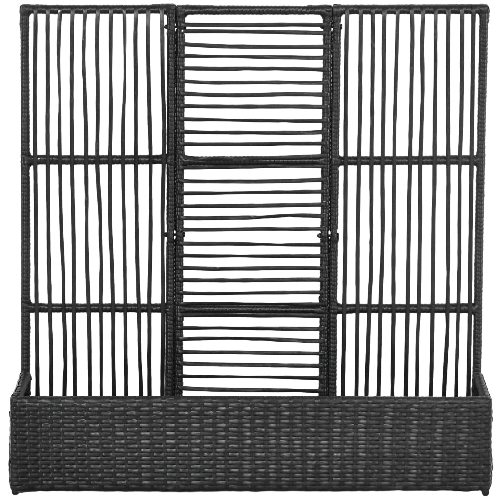 Fioriera con traliccio in polyrattan ¨C zephmum ¨C 103x29x103 cm, nero