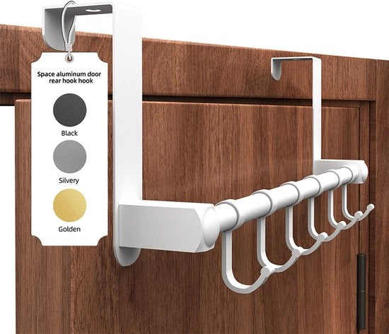 Hanger per bagno in alluminio per stanza da bagno senza foratura, con appendiabiti, appendiporta e appendihandbagno