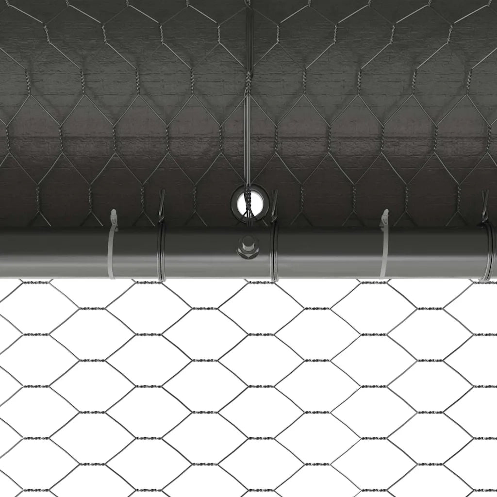 vidaXL Gabbia per polli Argento 400 x 200 x 198.5 cm Acciaio zincato