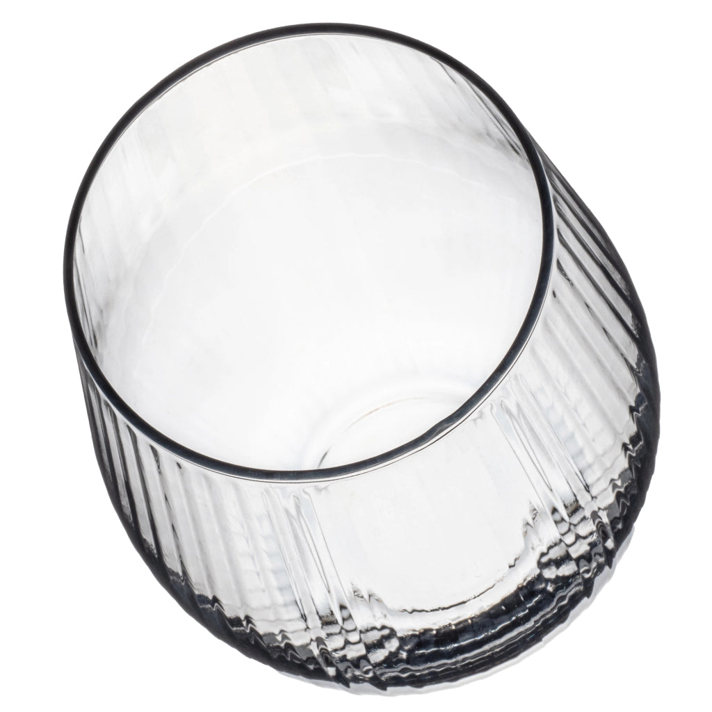 Set di 8 bicchieri da 580 ml per succhi di frutta, modello KADAX, con scanalatura, di grandi dimensioni.