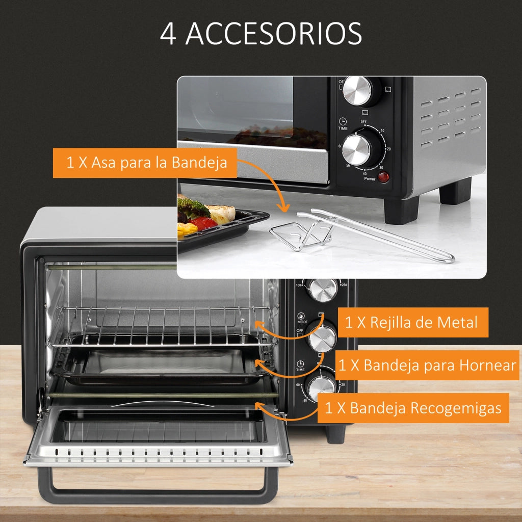 Forno portatile 16L 1400W ¨C zephmum ¨C 44x32x28,1 cm Argento