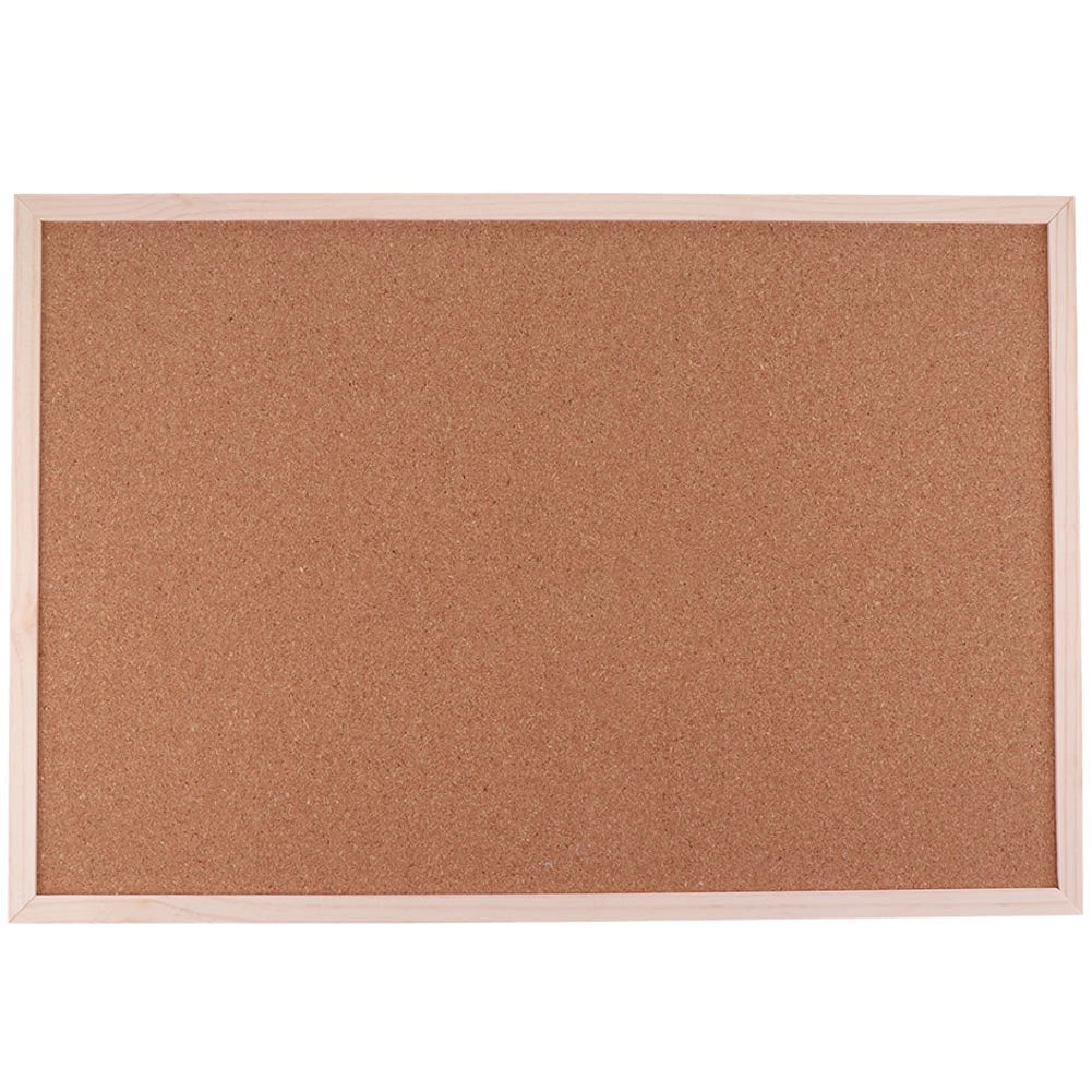 Bacheca in Sughero Rettangolare con Cornice in Legno da Parete 60x40x1.6 cm