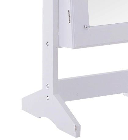 Armadio Portagioie a Specchio con 20 Luci LED Bianco 40x37x146 cm