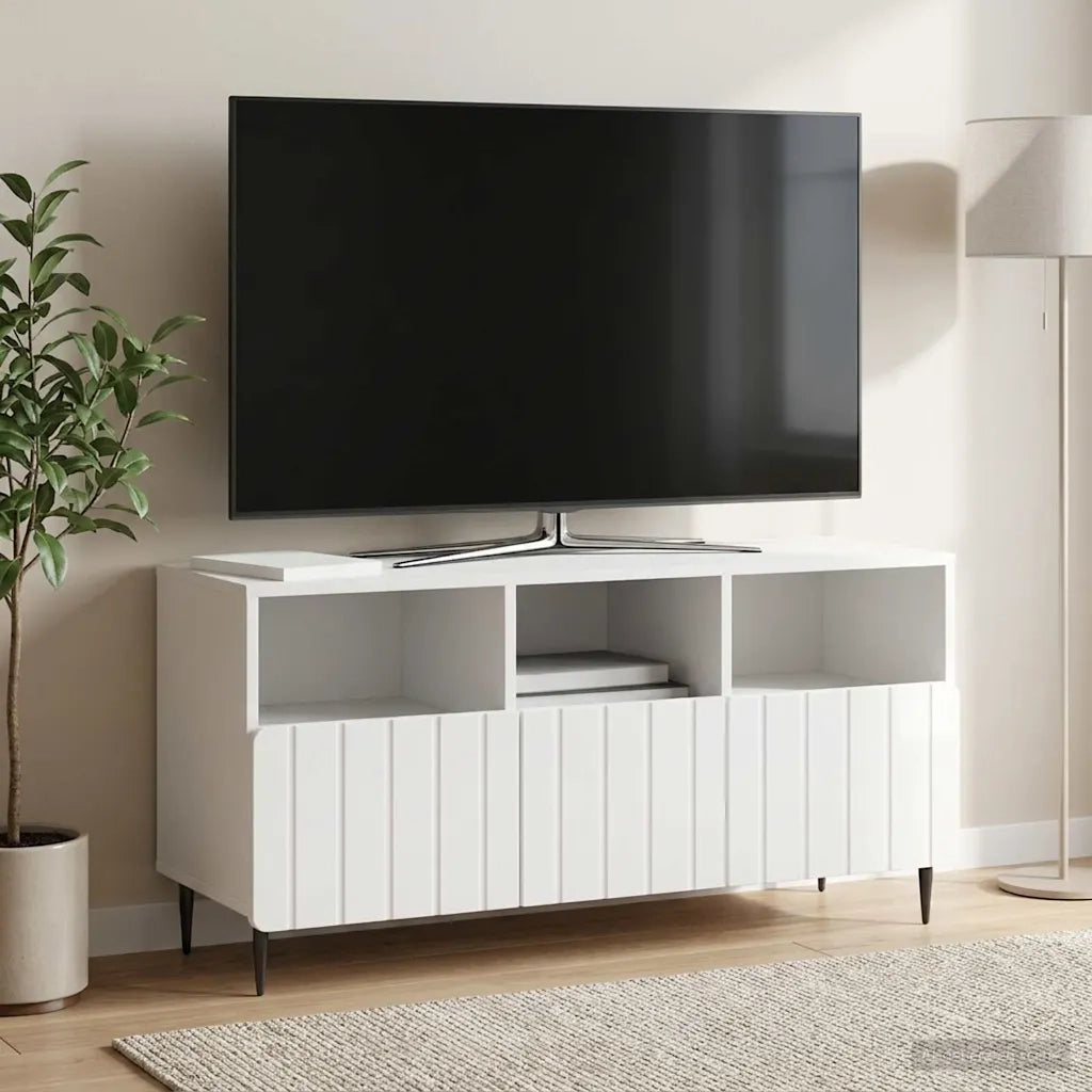 Mobile TV Bianco Lucido 102 x 34,5 x 50 cm Legno ingegnerizzato 894449