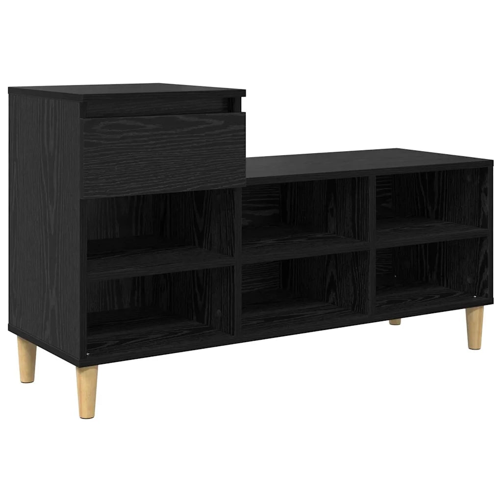 Mobile per scarpe con cassetto-Scarpiera Rovere Nero 102 x 36 x 60 cm 271928