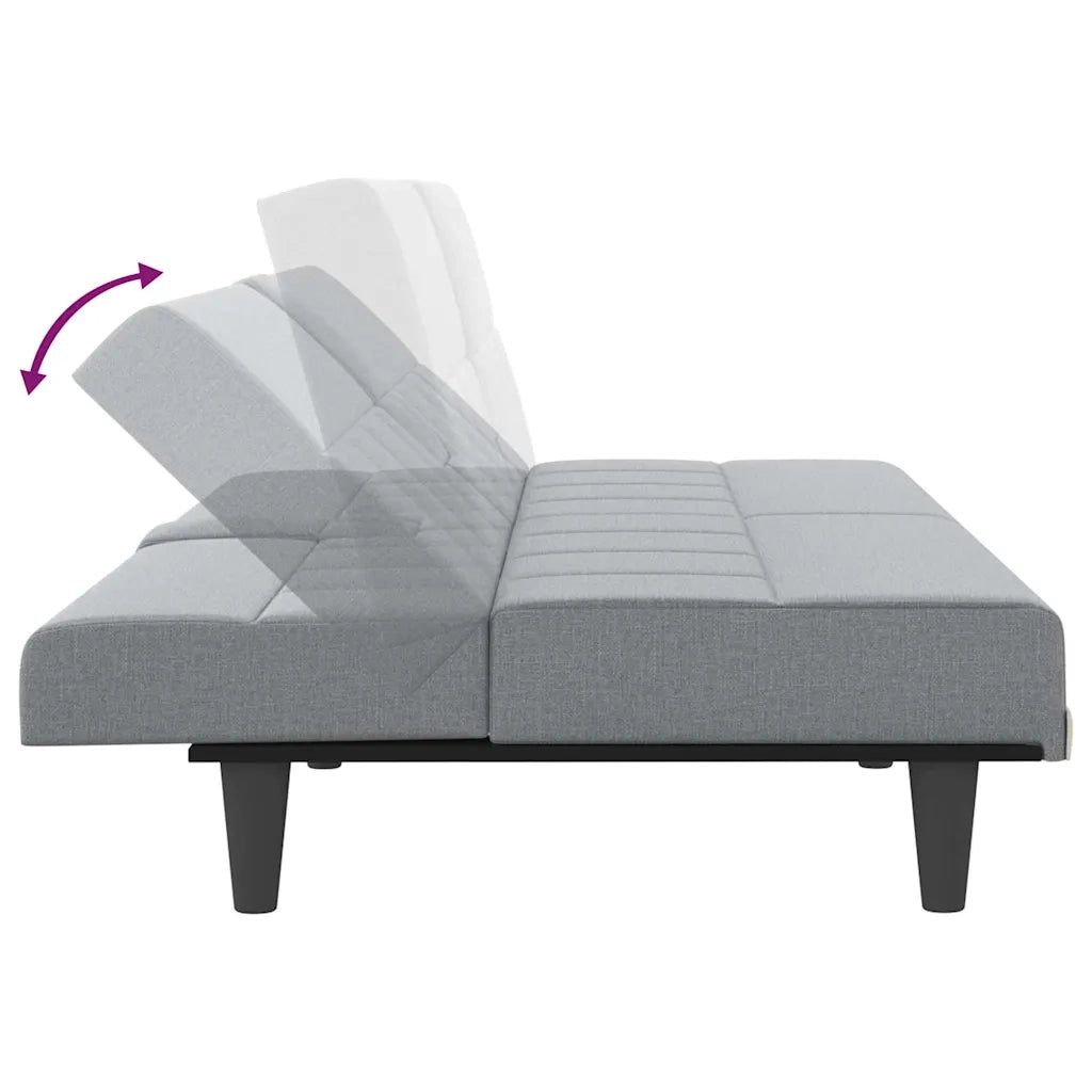 Divano letto | Sof¨¤ letto | Letto singolo con Portabicchieri in Tessuto Grigio Chiaro