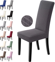 Set di 6 Cuscini di Sedia per Soggiorno Universali con Materiale Elastico, Lavarre e Rimovibile per Hotel, Banquet, Ufficio, Decorazione di Festa (6 pezzi, Grigio Scuro)