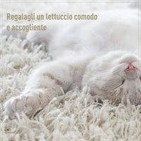 Cuccia per Gatti e Animali Domestici, Cesta in Rattan Beige con Cuscino in Cotone (Ф56 x 35 A cm)