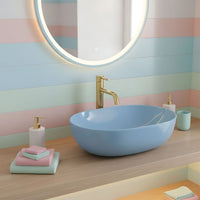 Lavabo Da Appoggio Rea Lisa L.blue Shiny