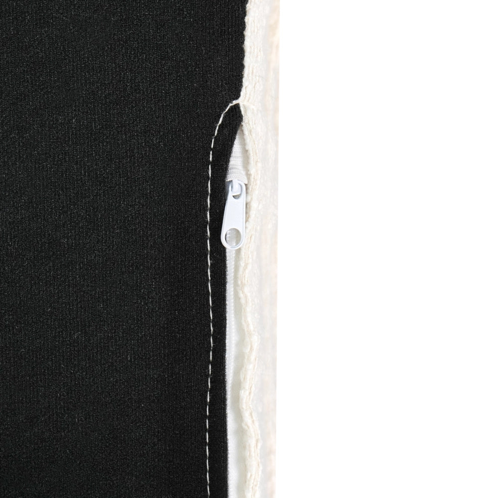Pouf imbottito in bouclé bianco sporco rettangolare stile moderno minimalista