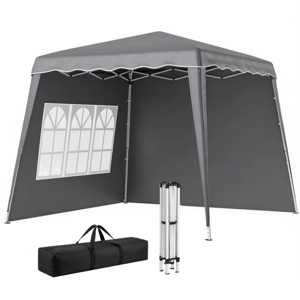 Tenda da giardino pieghevole pop-up ¨C Zephmum ¨C 2.89x2.89m, grigio, protezione UV50+