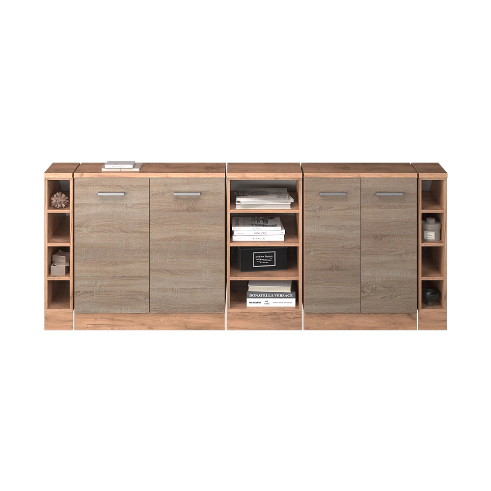Set di mobili sottotetto Rion Sonoma/Rovere dorato 210 cm Set di 5 carcasse armadio profondità 60 cm Vicco