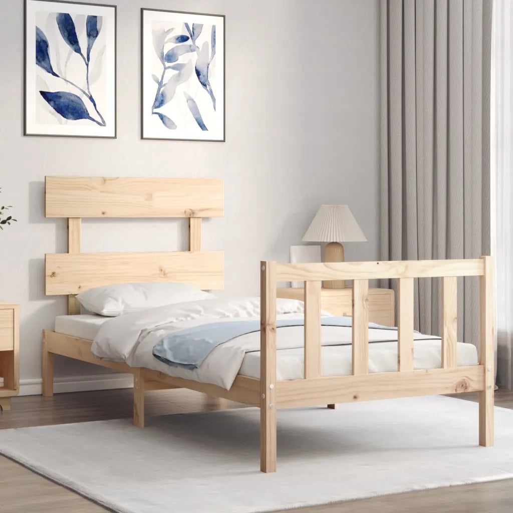 Giroletto senza Materasso-Struttura Letto 90x200 cm in Legno Massello di Pino 255440