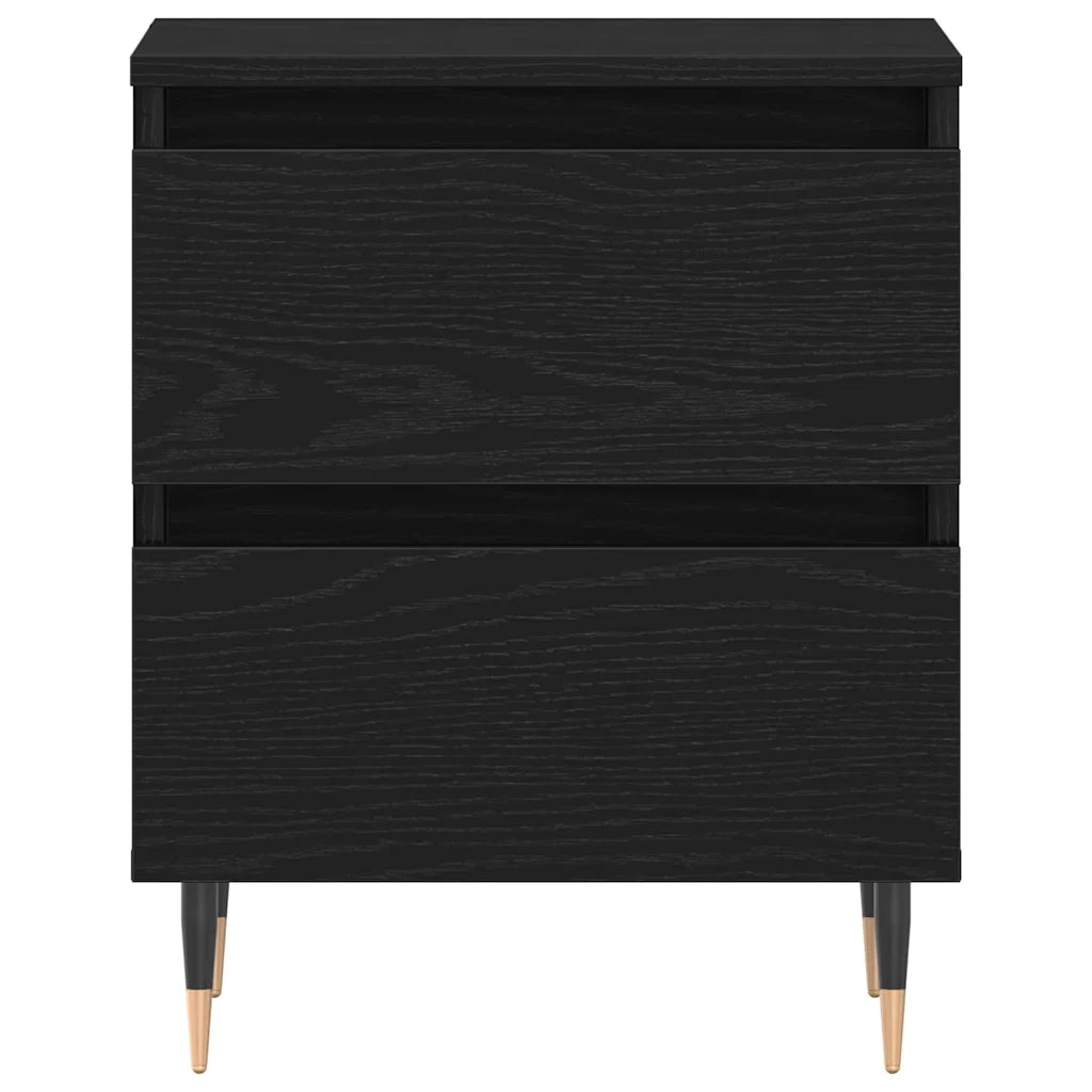 Comodino | Armadio da Notte | Mobiletto da notte Rovere Nero 40 x 35 x 50 cm Legno multistrato