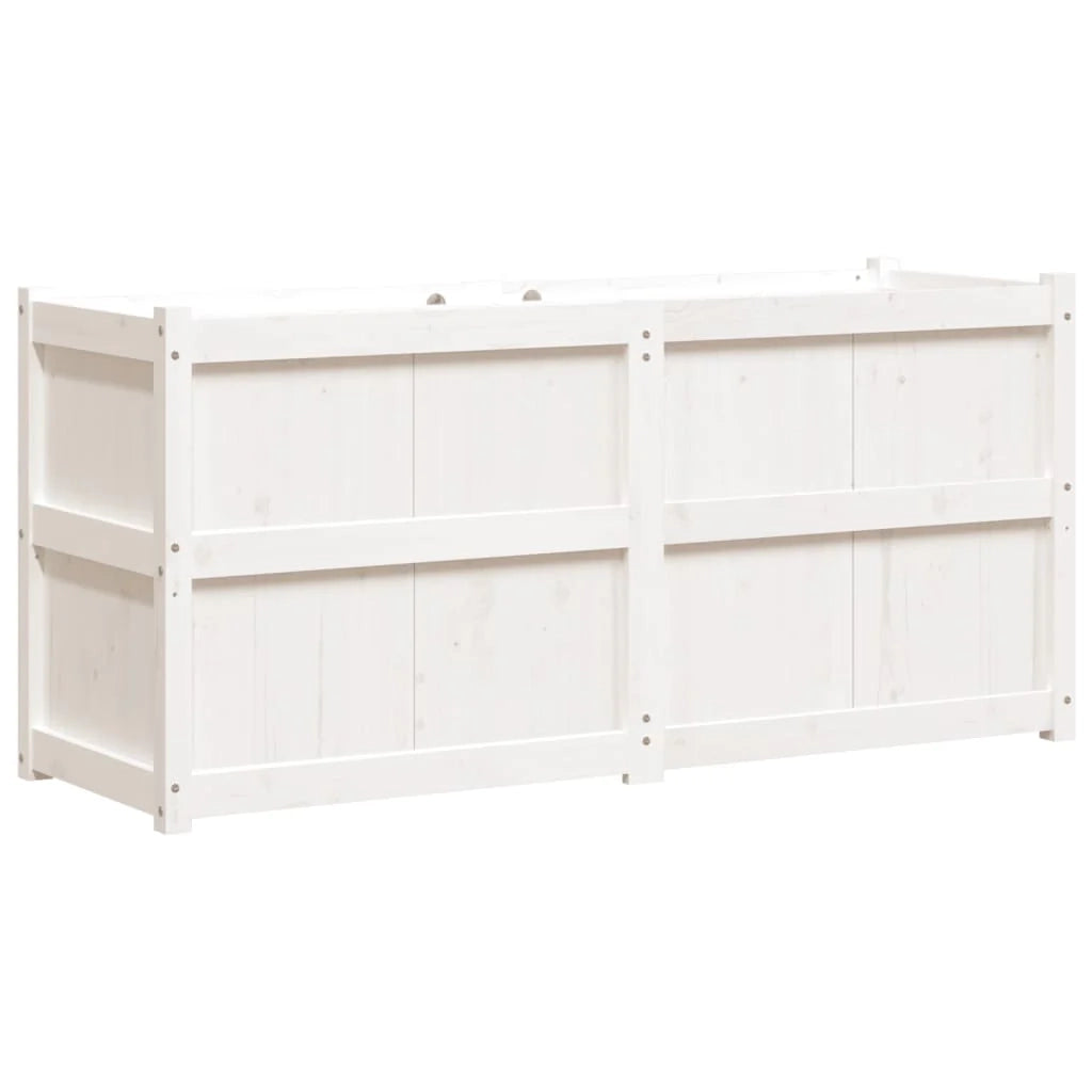 Fioriera rialzata per piante e fiori terrazza giardino 150 x 50 x 70 cm legno di pino massiccio bianco 02_0037448