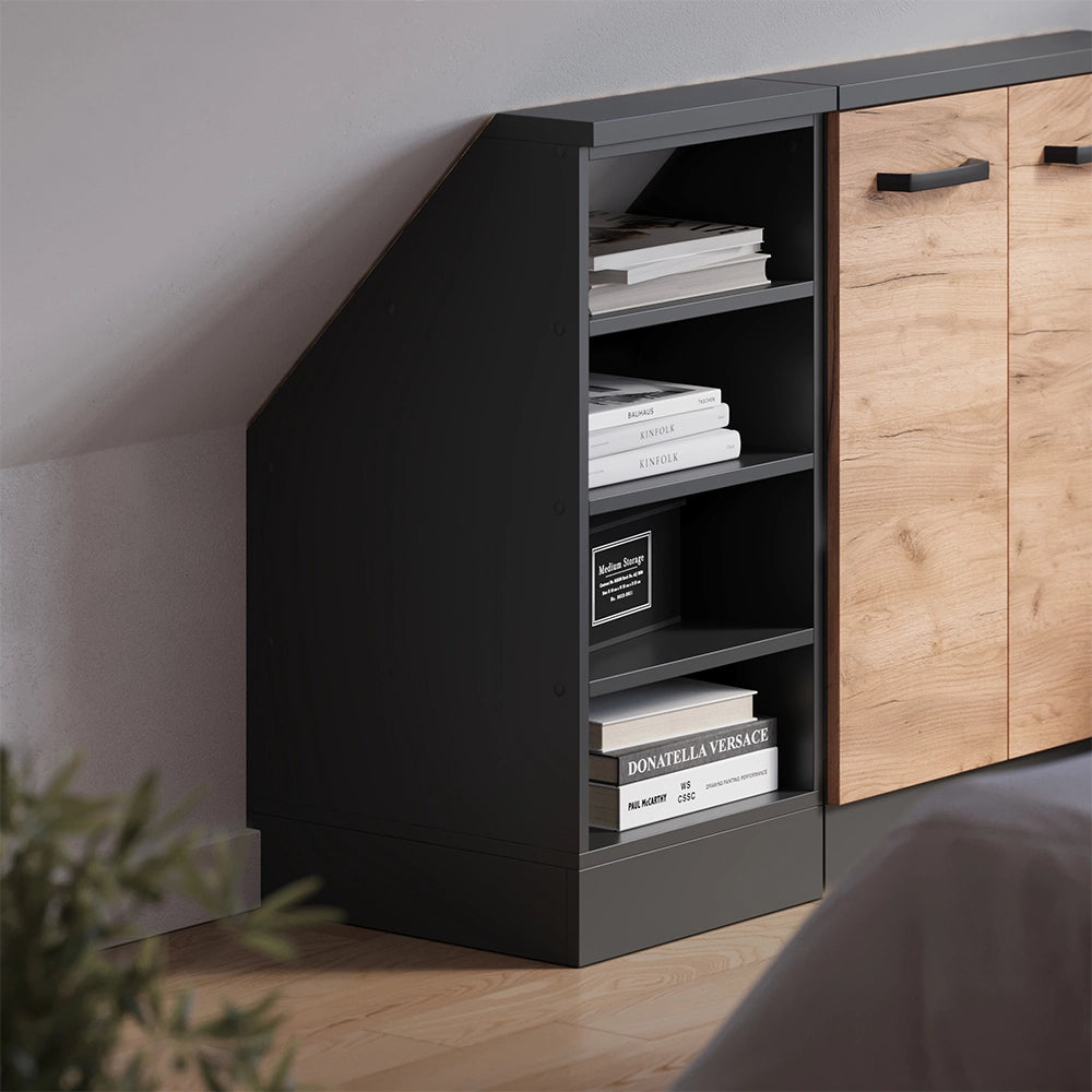 Mobile cucina sottotetto R-Line Antracite 40 cm con 4 scomparti Vicco