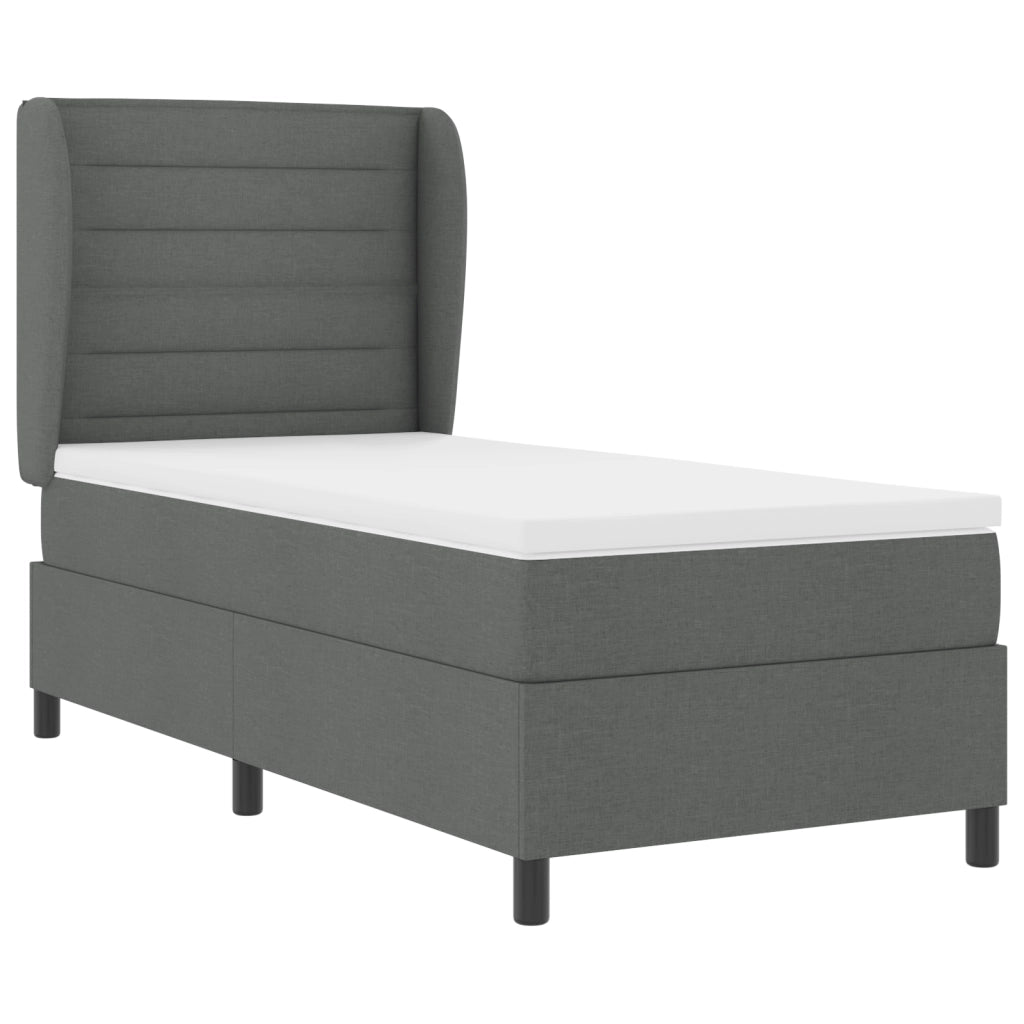 Letto con contenitore e materasso  Grigio scuro 80x200 cm Tessuto