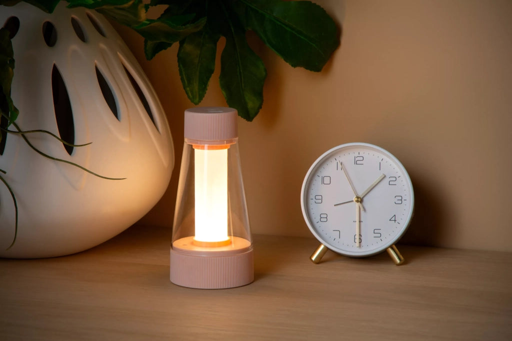 Lampada da tavolo LED ricaricabile rosa Lucide Lorali