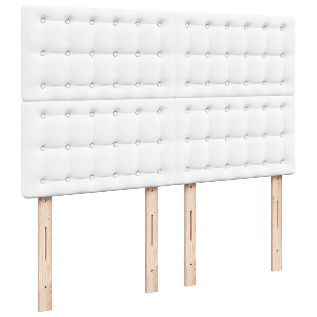 Struttura Letto Pouf con Materasso Bianco 140x200 cm Similpelle 3313007