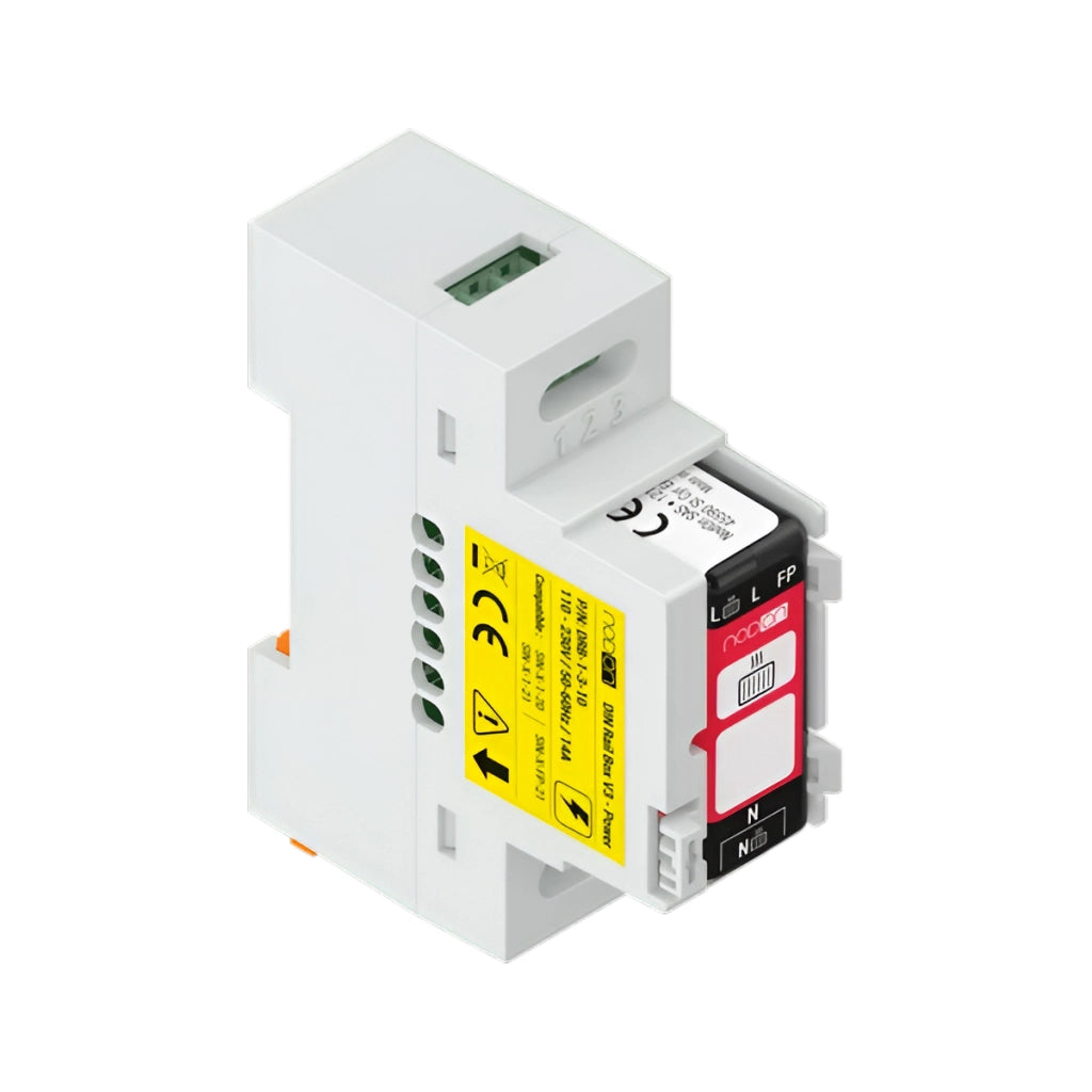 Custodia Rail DIN V3 versione Power per moduli elettrici 14A IP20 Bianco NODON