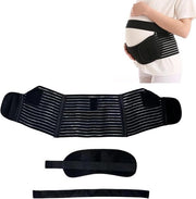 Cintura per Abdomine, Schiena e Lombaro - Leggero e Respirante - Sostegno per la Gravidanza - Cinturino per l'Abdomine - Gravidanza Media - Nero - Taglia L
