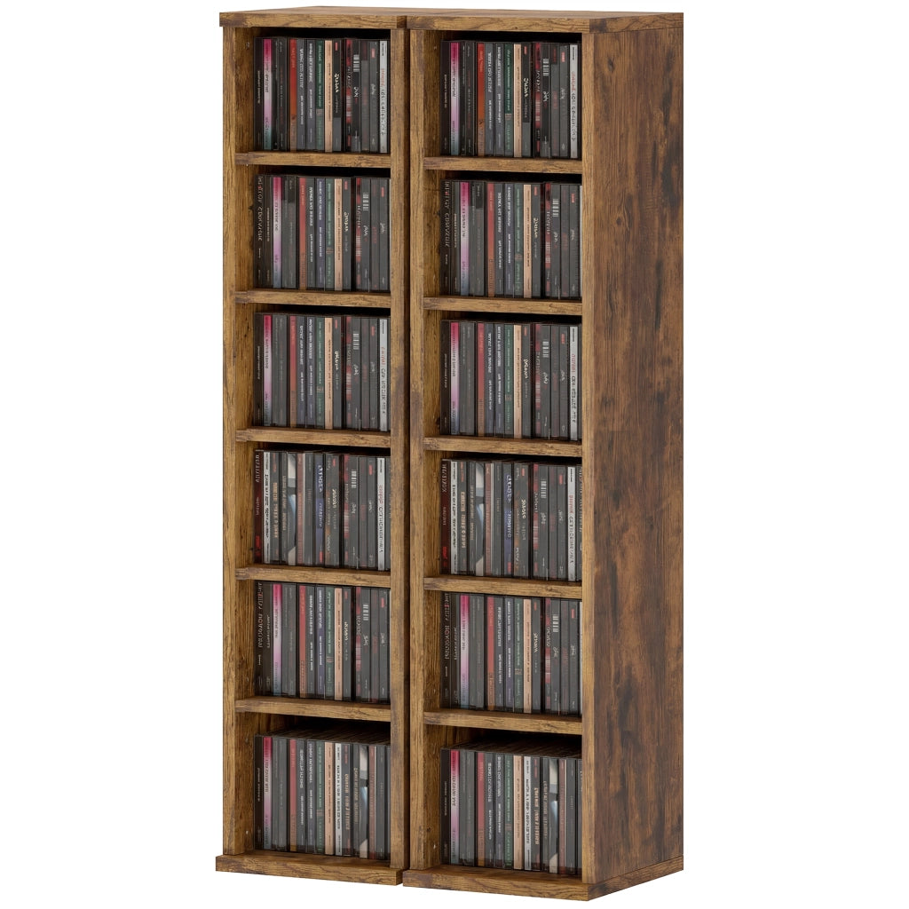 Armadio per CD e DVD ¨C zephmum ¨C marrone 21x22.5x88.5 cm