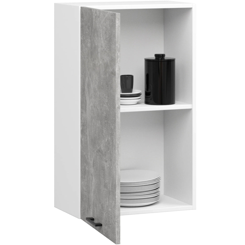 Mobile da cucina pensile sistema AKORD OLIWIA 50 cm H720 Bianco inserto frontale Cemento Grigio Cemento 1 anta 50x30x72 cm