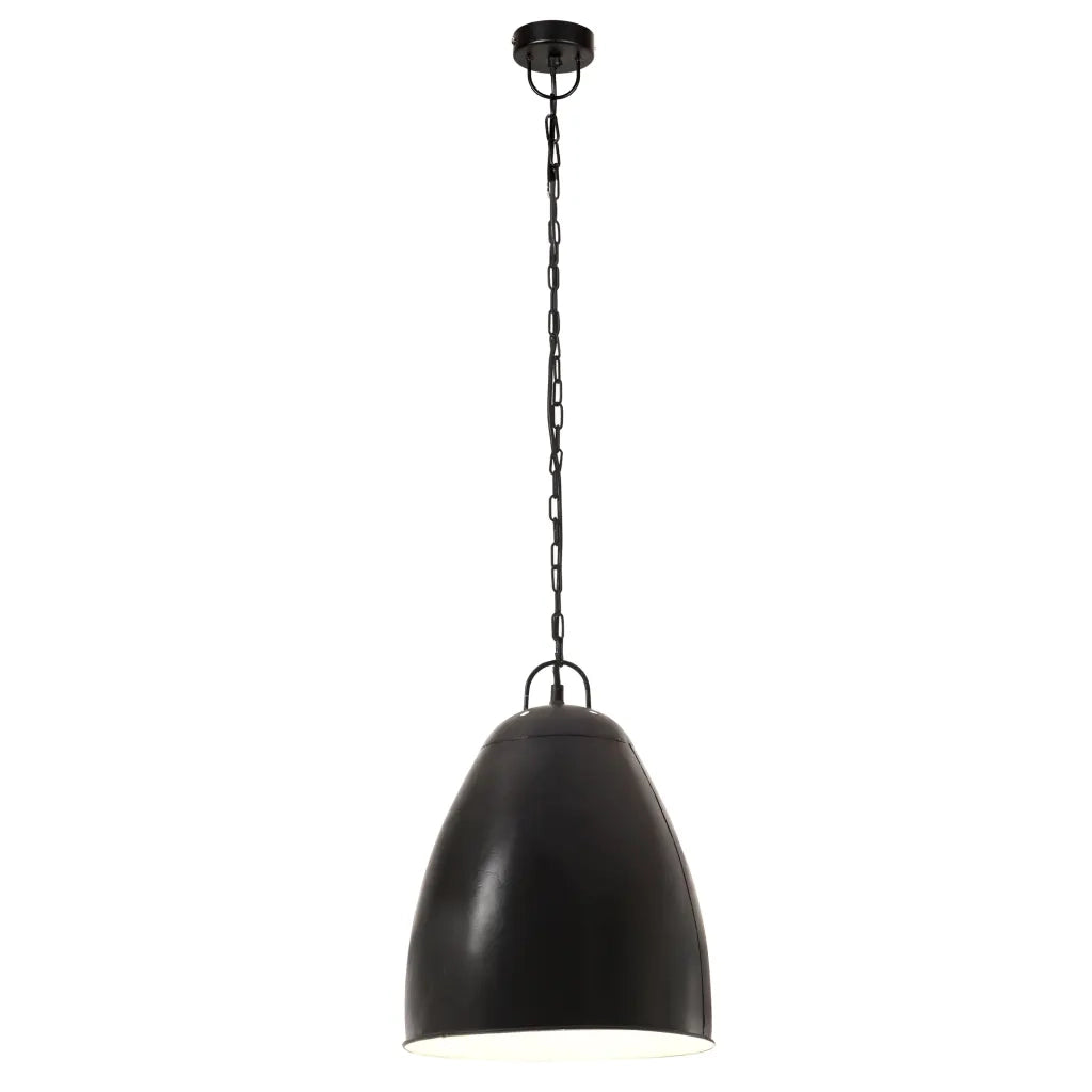 Lampada a Sospensione Industriale 25 W Nera Rotonda 32 cm E27 cod mxl 61249