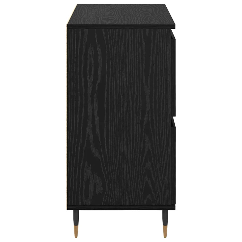 vidaXL Sideboards 2 pcs Rovere nero 120 x 35 x 70 cm Legno multistrato