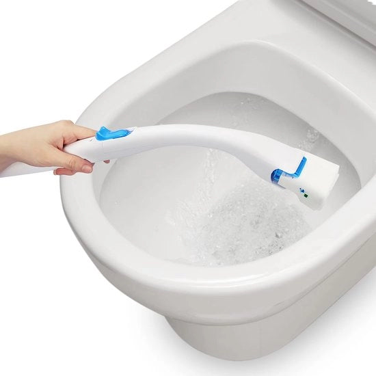 Spazzola per il water - Ricarica a getto - Lunghezza in acciaio - Montaggio a muro/In piedi - Alta qualità ABS - Maniglia confortevole - Set di spazzole intercambiabili - Spazzola per il water con sostituzione di set di spazzole