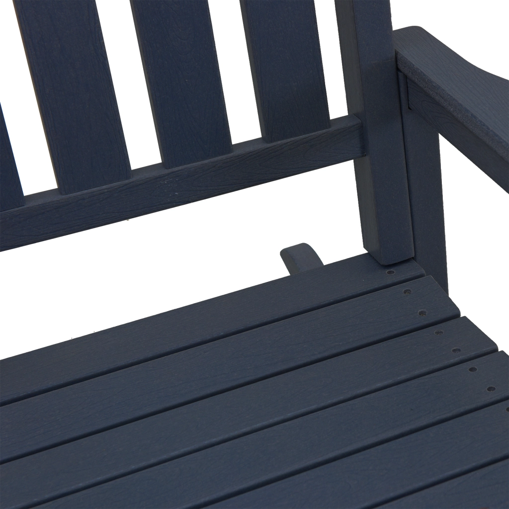 Sedia a dondolo da giardino Blu navy 70x92x108 cm HDPE