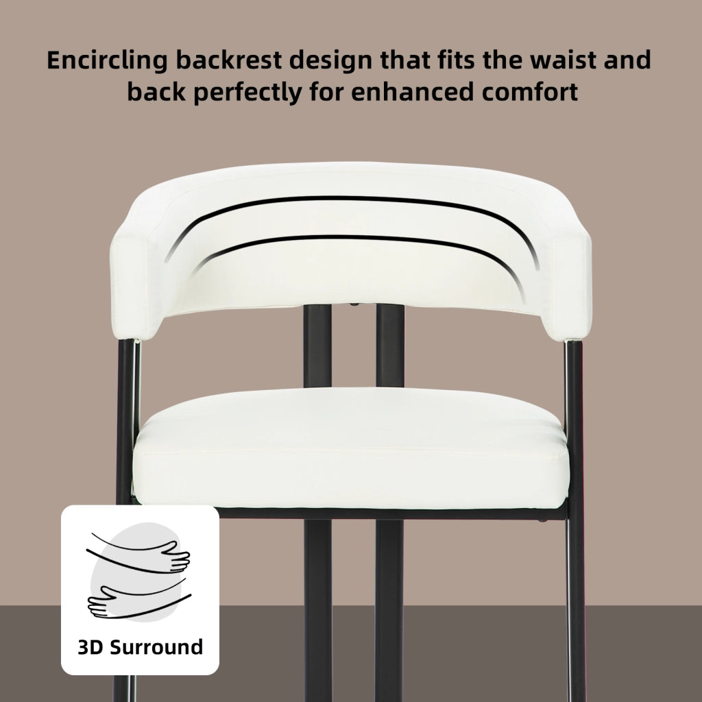 Sedia da Pranzo con Braccioli e Schienale Curvo ¨C MINIMAL ¨C Similpelle, Struttura in Metallo