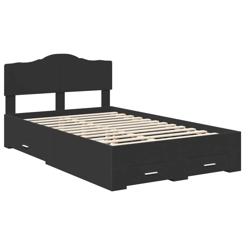 Struttura del letto-Giroletto Nero 135 x 190 cm Legno multistrato 932551