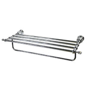 Trade Shop - Mensola Portasciugamani Da Bagno Doppio Ripiano Con Cristalli In Acrilico 52827 -