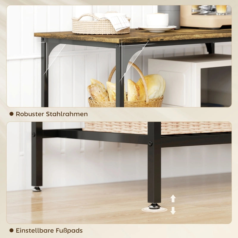 REGGIPANE da cucina 100x50x90 cm Legno Marrone Rustico