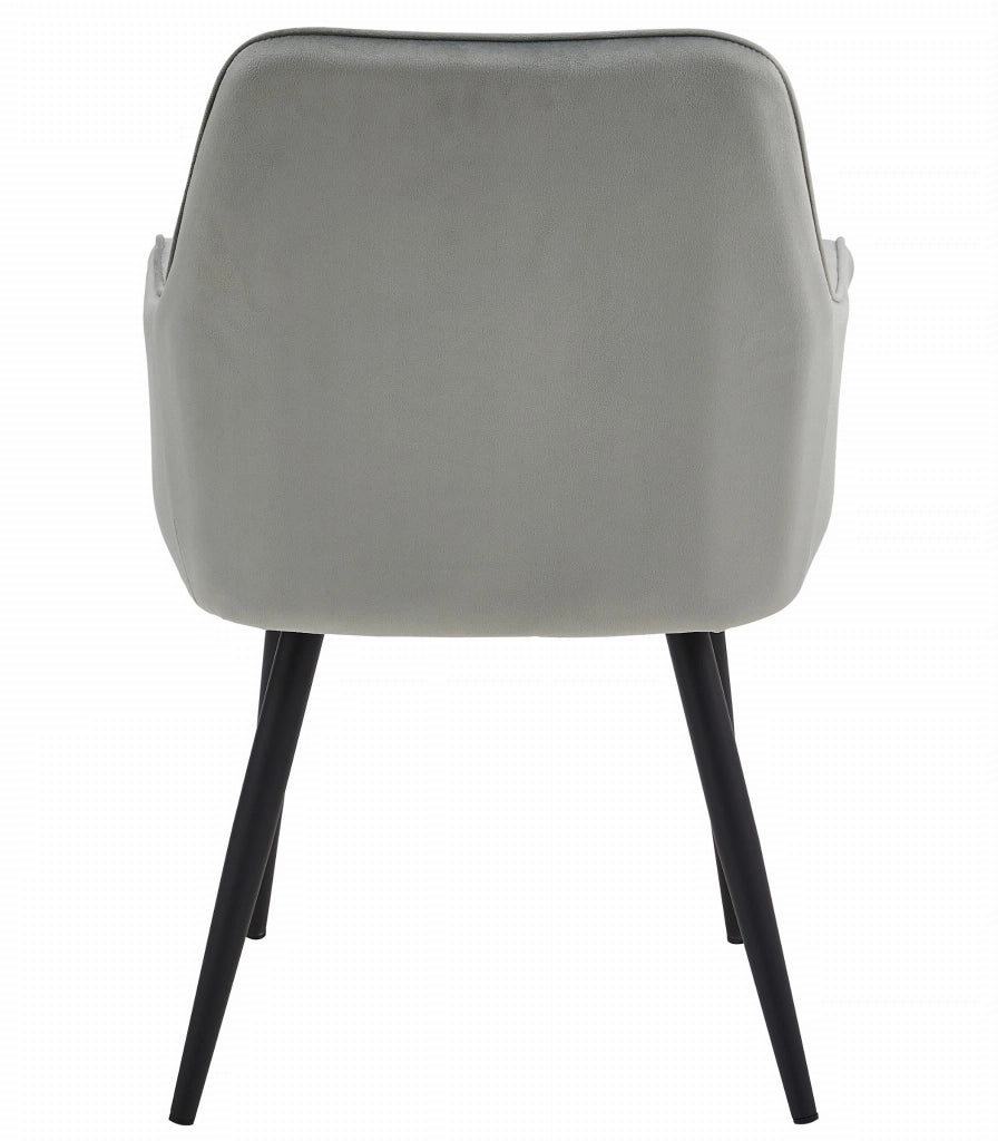Sedia da pranzo Valora WAAV - Velluto grigio argento con gambe nere x 1