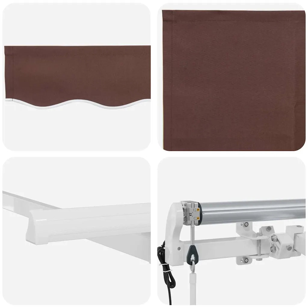 Tenda Retrattile Marrone 350 x 200 cm Tessuto 3329677