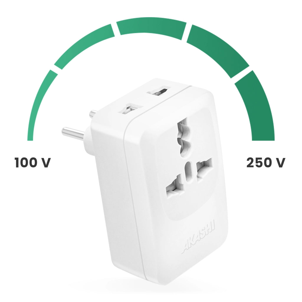 Adattatore Viaggio Europa Brasile USB USB C 15W Bianco Akashi