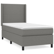 Letto singolo | Letto per adulti | Giroletto a Molle con Materasso Grigio Scuro 80x200 cm Tessuto
